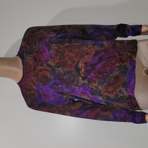Caché Lacy Double Zip Blouse (S/M)